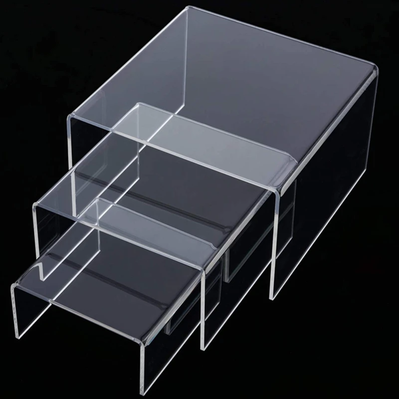 

M3GF 3Pcs/Set Acrylic Display Stand Jewelry Collectible Showcase Storage Rack Shelf