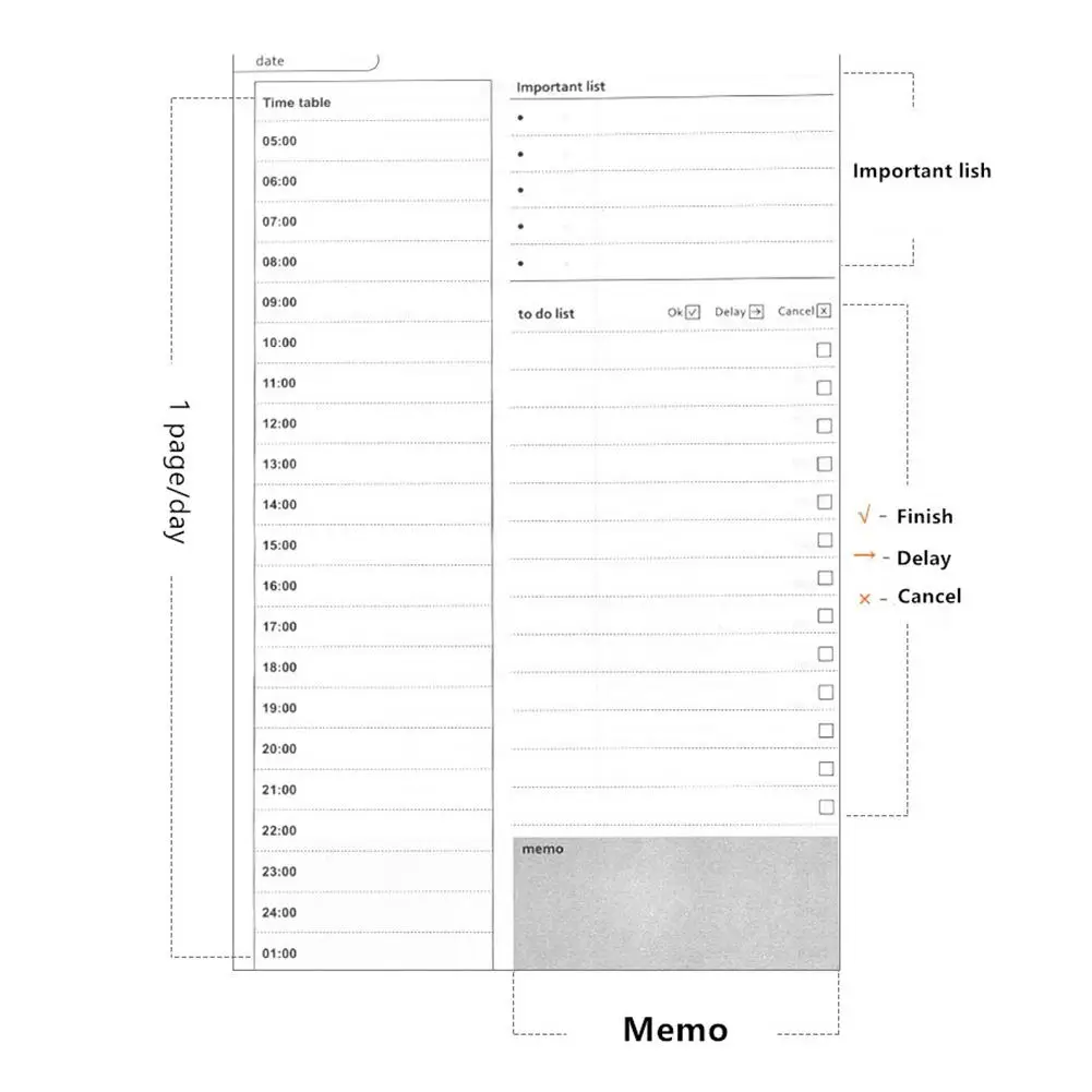 

New Year Planner Notebook Monthly Weekly Calendar Agenda Diary School Stationery