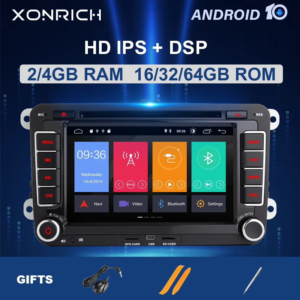 IPS DSP 64 Гб 2 Din Android 10 автомобильный DVD GPS навигатор для Amarok Volksagen VW Passat B7 B6 golf 5 6 Skoda octavia
