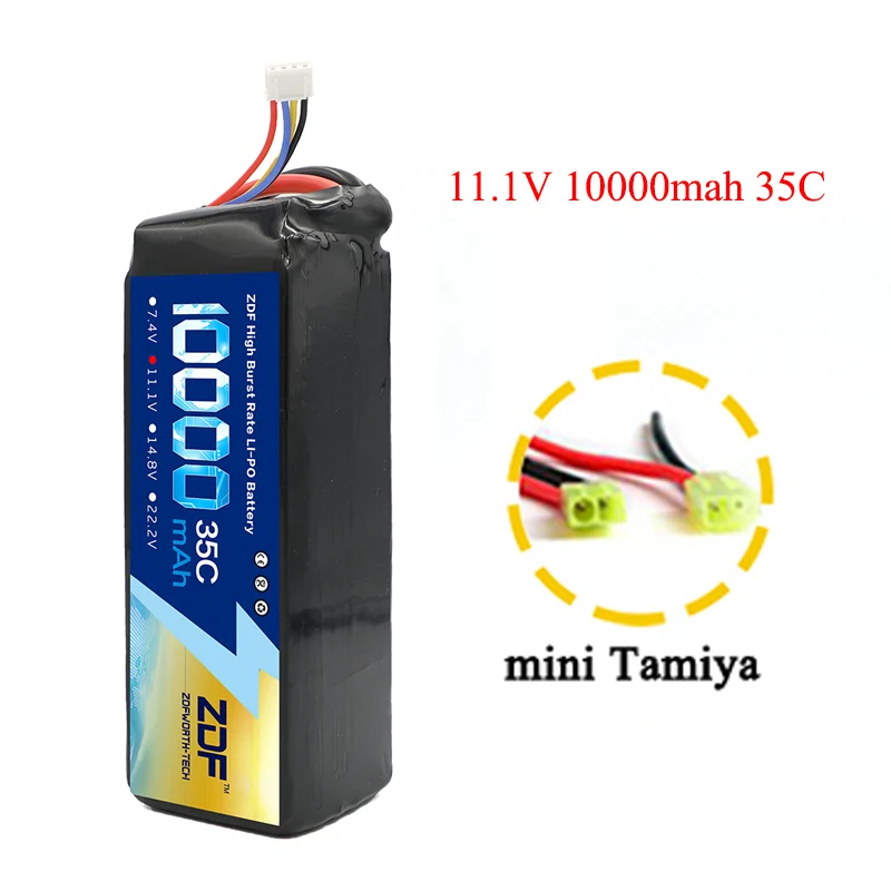 11.1v Mini Tamiya ZDF RC автомобиль Lipo батарея 2S 3S 7,4 V/11,1 V 10000mah 35C Max 70C XT90/XT60/T Разъем для Rc самолета Traxxas автомобиль RC грузовик - Цвет: 11.1v Mini Tamiya