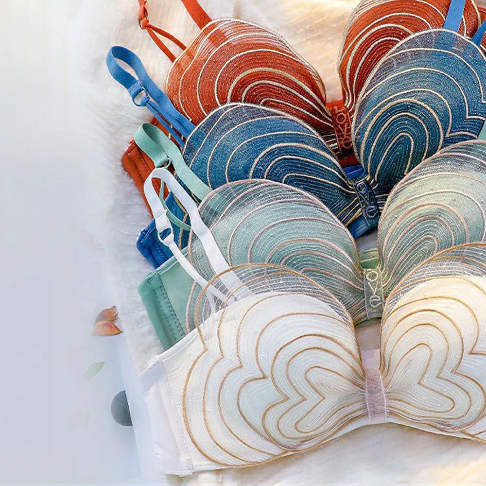 

Fridayin Women's Lace Bras Without Bones Female Sexy Seamless Push Up Breathable Brassiere Underwear