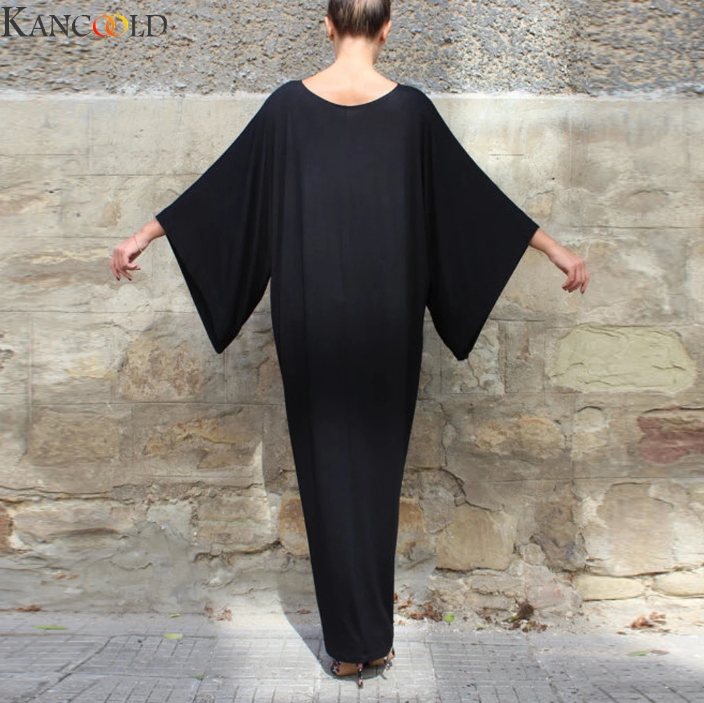 KANCOOLD абайя мусульманское женское длинное платье кафтан рукав летучая мышь
