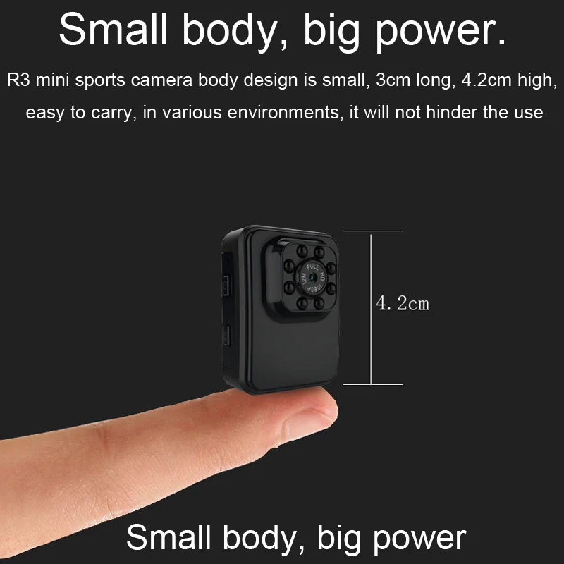 Мини камера с поддержкой Wi Fi HD 1080P микро USB 2 0 порт инфракрасная Ночная S образным