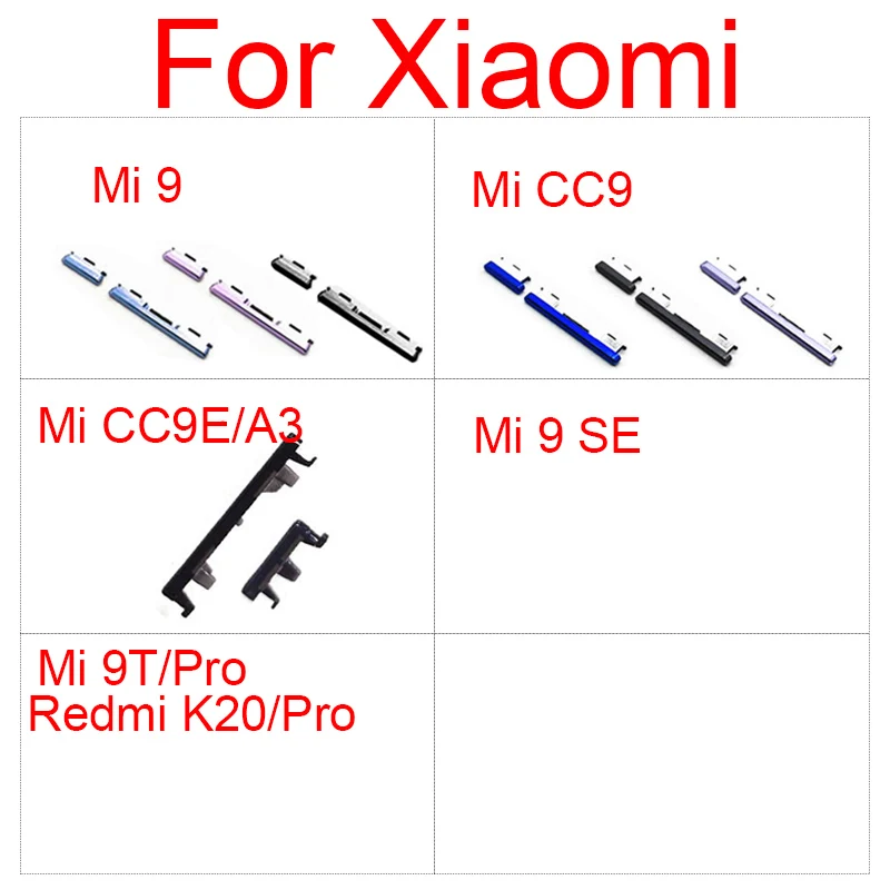 Боковая кнопка питания и громкости для Xiaomi Mi 9 CC9 CC9E A3 переключатель регулировки