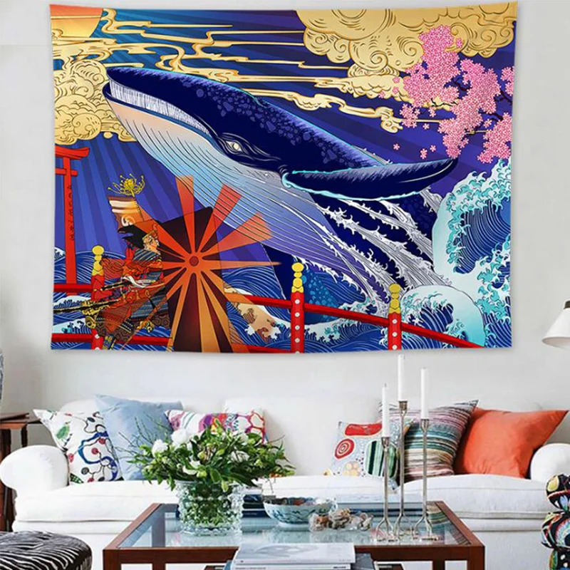 Настенный гобелен с волнами Kanagawa домашний тканевый Декор полиэфирная ткань