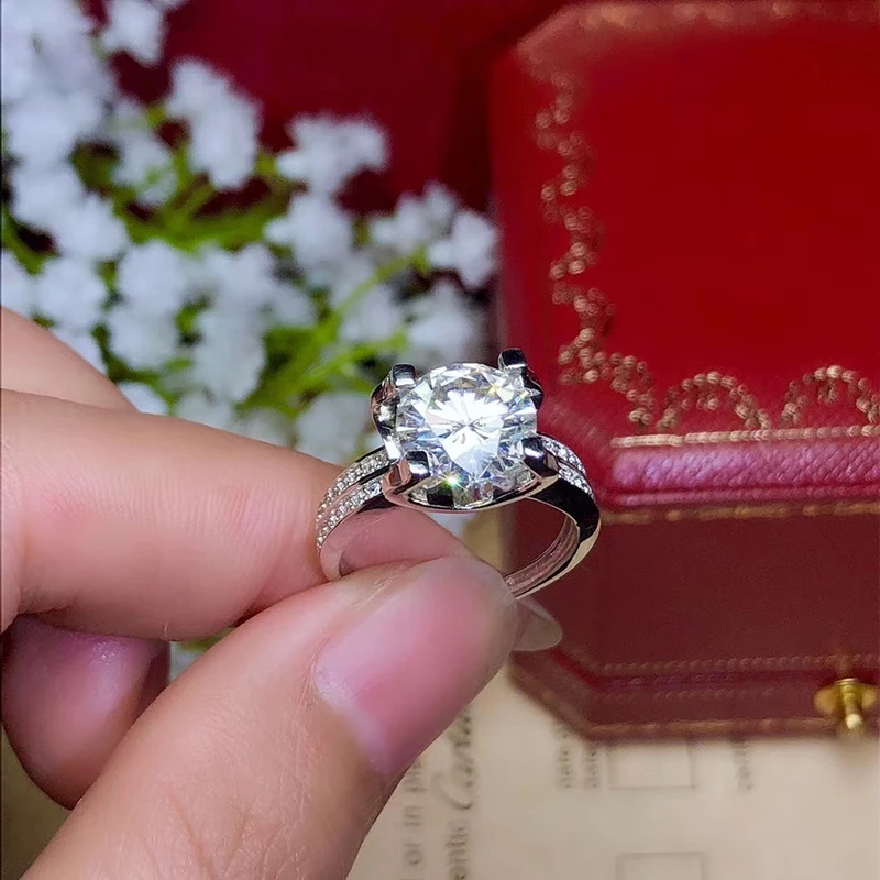 Ювелирные изделия CoLife серебряное обручальное кольцо Moissanite для женщин 2ct 3ct D Color VVS1