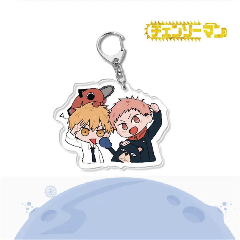 Японская аниме-товары Chainsaw Man косплей Акриловый брелок Милый Дэнджи Макима Пауэр Хаякава Аки Коллекция рисованных персонажей Ключевое кольцо.