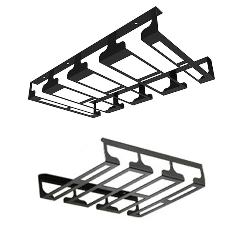 

Wine Glass Rack,Under Cabinet Stemware Wine Glass Holder,Bar For Kitchen Restaurant,Iron (Black)