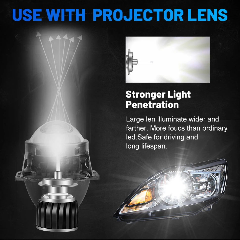 H11 LED 25000LM 360 светодиодный H7 Bi фара для объектива проектора H1 9012 HIR2 9005 9006 HB3 HB4 H8 H9