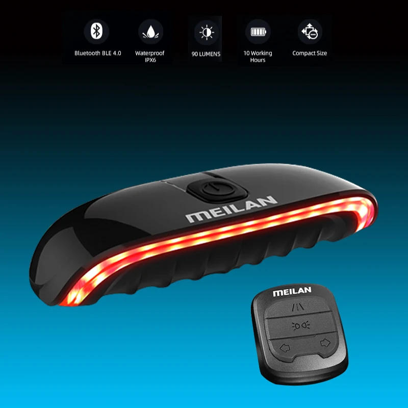 

MEILAN Smart Auto Brake Sensing Bicycle Rear LED Light IPX6 Waterproof USB Rechargeable MTB Road Bike Cycling Warning Taillight