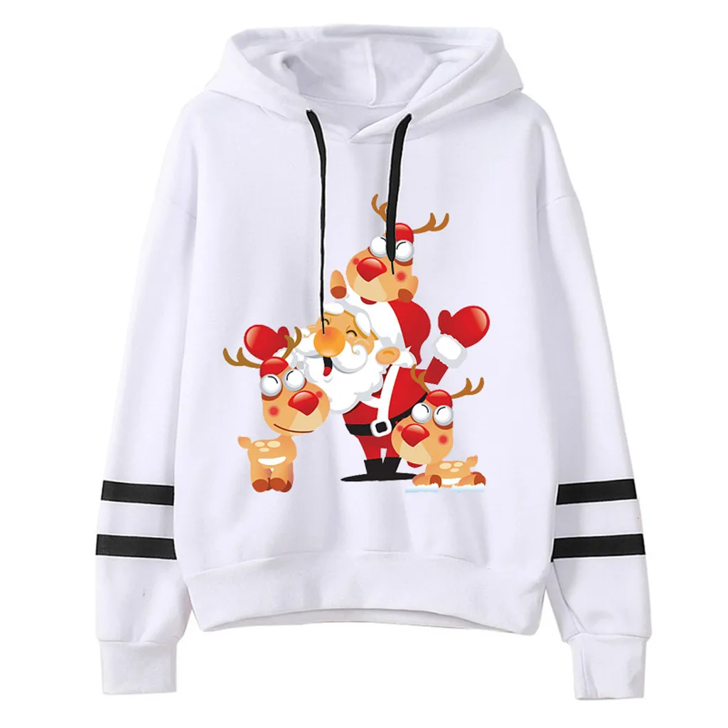 Корейская версия свитеров Рождественский Рисунок в полоску круглый воротник