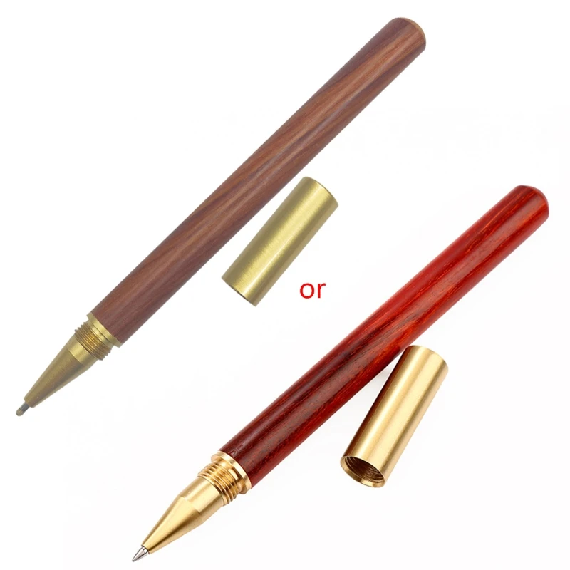 

Vintage Wood Body Ballpoint Pen Ball Pens Brass Ball Roller Pen Metal Cap Stationery School Supplies