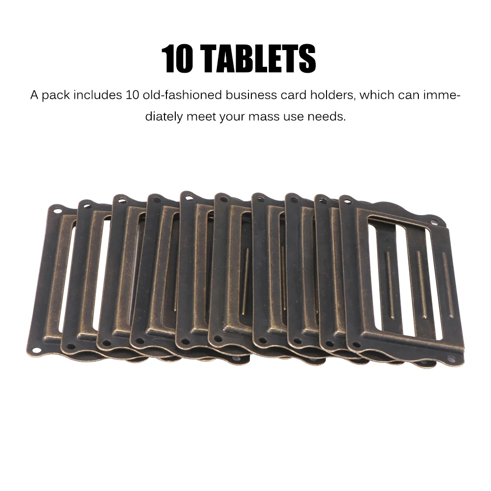 10 шт. латунная ручка &quotпод старину&quot Этикетка Pull рамки имя держатель для карт