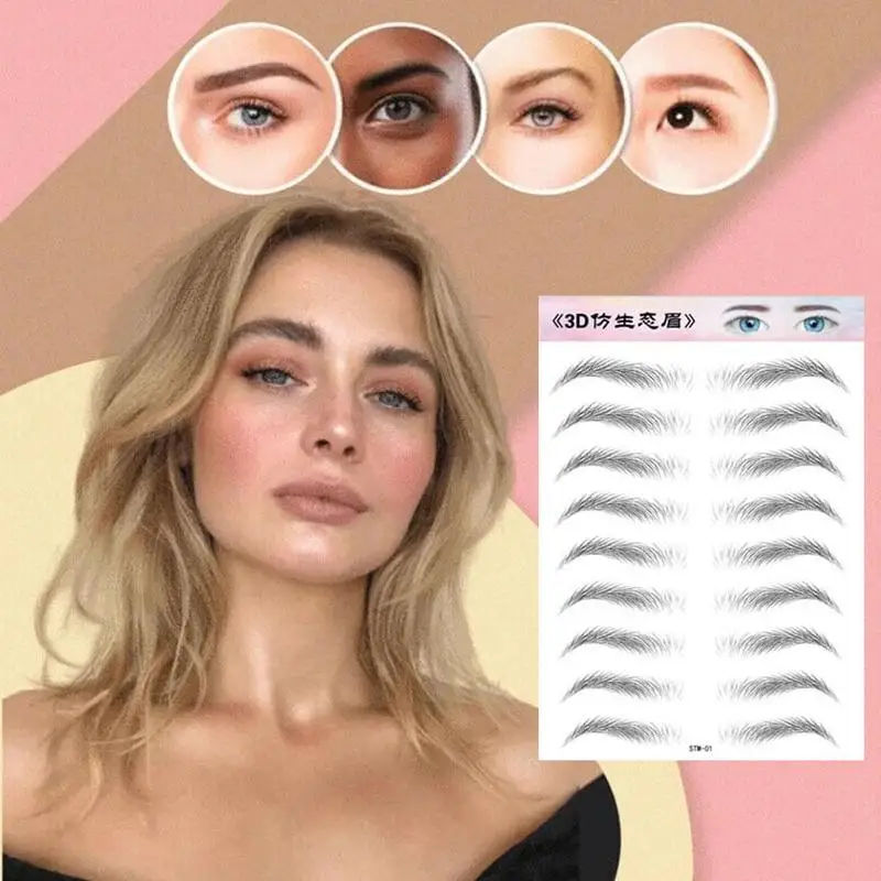 

6D Eyebrow Sticker Tattoo Waterproof Lasting Shaping Brow Shaper Makeup Hair-like Eyebrows Makeup Tool