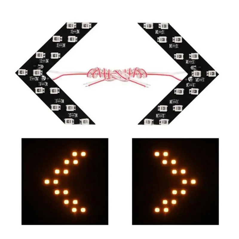 2Pcs /set Car Styling LED Turn Signal Light Rear View Mirror Arrow Panels Indicator Rearview Bulb 12V 14 SMD | Автомобили и