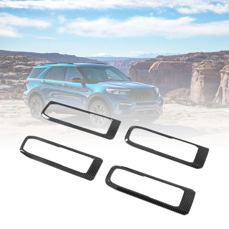 4 шт. углеродного волокна автомобильные дверные ручки чаши защитная накладка