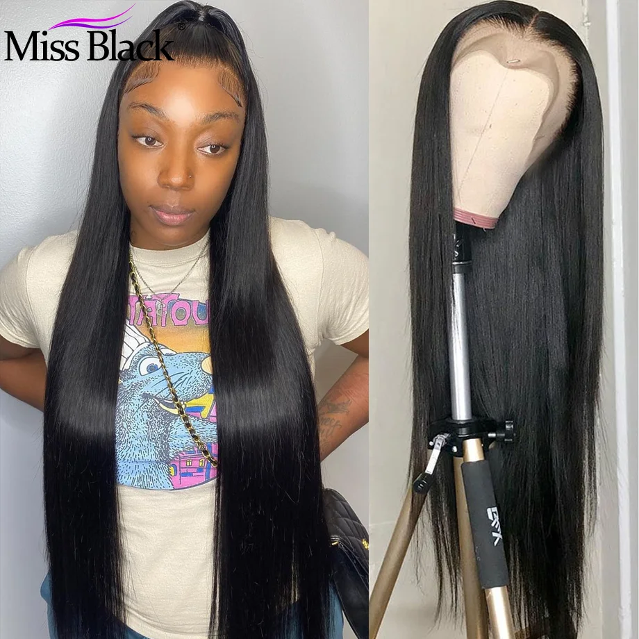 

32 34 Inch Straight Full Lace Wig 13x4 Lace Front Wig Brazilian Human Hair 4x4 Transparent Lace Closure Frontal Wigs Black Women