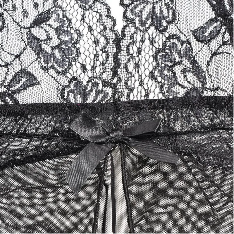 Новое сексуальное ночное белье Babydoll женское кружевное шифоновое Ночное платье с стринги сексуальное с v-образным вырезом белье с открытой спиной ночное белье