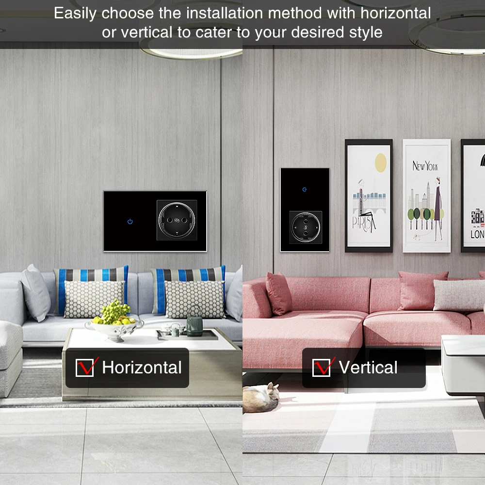 Сенсорный выключатель UBARO европейский стандарт панель из закаленного стекла