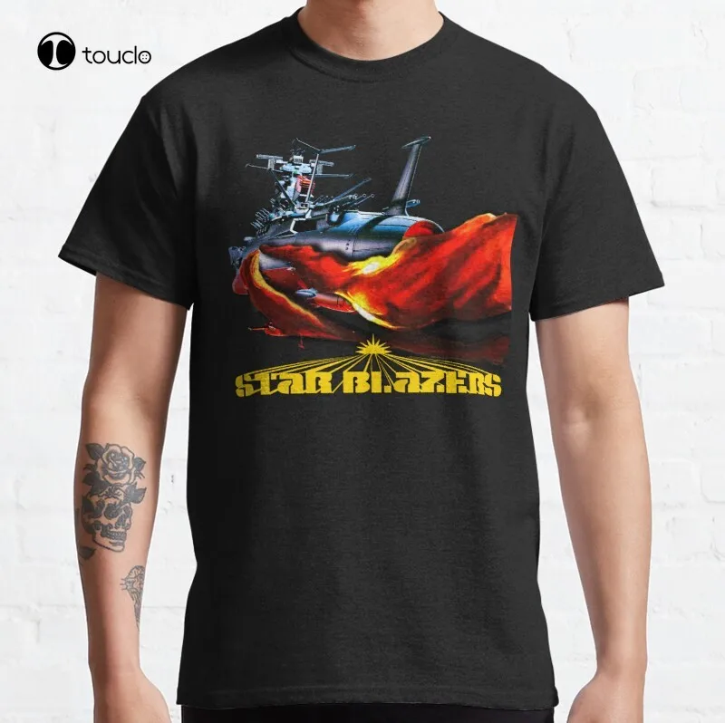 

Star Blazers Classic T-Shirt The Argo On Fire Smoking Classic T-Shirt Cotton Tee Shirt