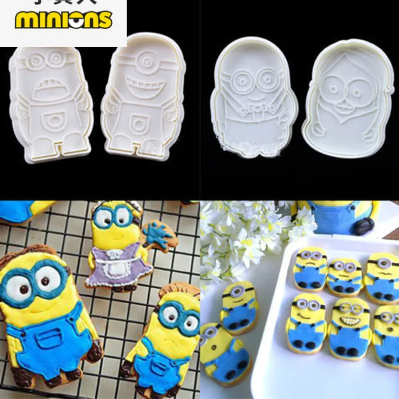 

Minions-Molde para galletas con resorte de plastico, molde para Fondant para decorar tartas, utensilios de cocina para hornear