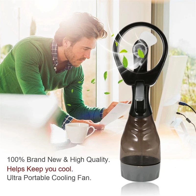 

HOT-Portable Handhold Water Mist Fan 2In1 Functions Powerful Fan Mini Outdoor Water Cooling Spray Fan Humidification Fan