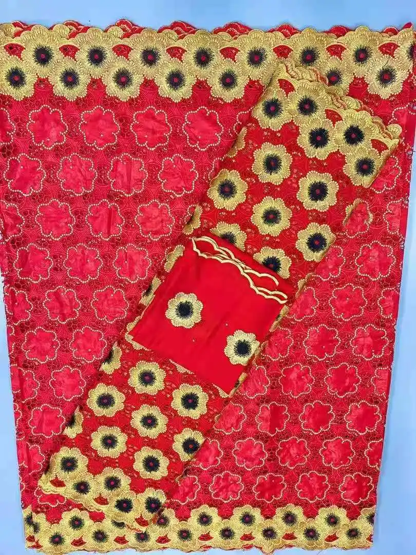 

African Bazin Riche Getzner Lace Fabric 2021 Embroidery French Tulle Lace Nigerian Net Material For Wedding Party K812