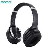 sodo mh 14 wireless headphones speakers 2 in 1 hifi stereo bluetooth compatible 5 1 over ear headphones with mic support tffm
