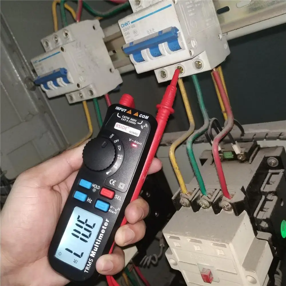 

ADM92 Rms Digital Multimeter Handheld True Auto Range 6000 Counts Trms Tester With Live Wire Check Temp Ncv Hz Ohm Diode