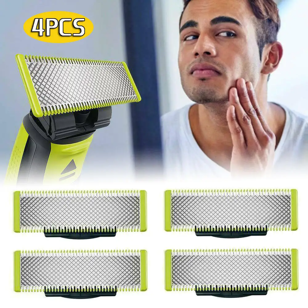 

4 Pack Replacement Blade For Philips OneBlade Shavers Safety Stainless Steel Razor Blades Shaving Head Beard Shaver