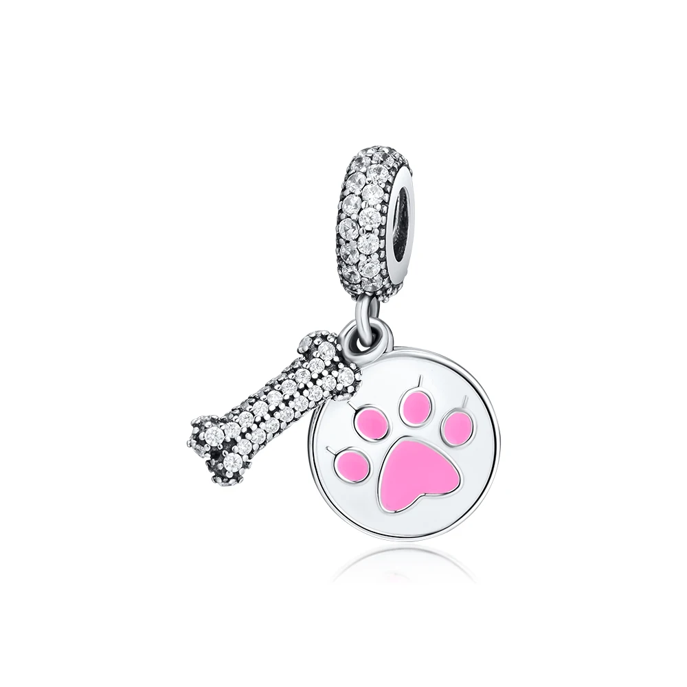 Подходит для Pandora подвески браслеты ожерелья 100% 925 пробы серебро I Love My Dog бусы
