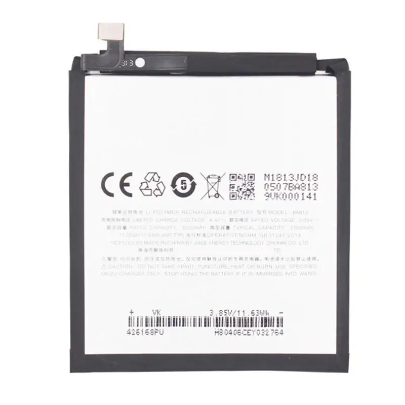 

Free Shipping Meizu Original New 3100mAh BA813 Battery For Meizu V8 Pro M813Q M8 M813H Cell Phone Batteries Replacement Spare
