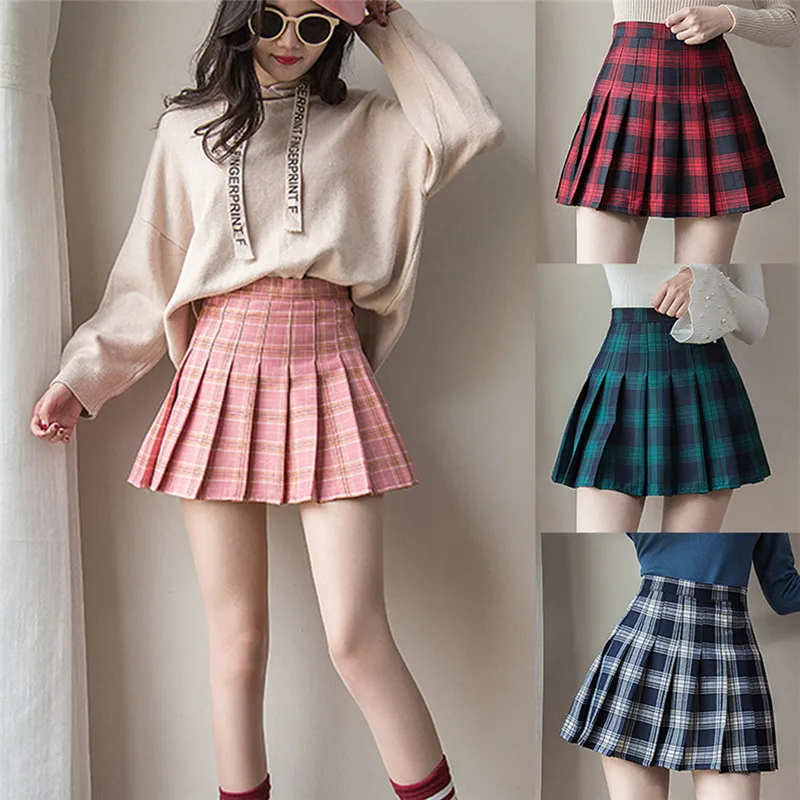 Лидер продаж Женские Плиссированные Теннисные мини юбки с высокой талией и