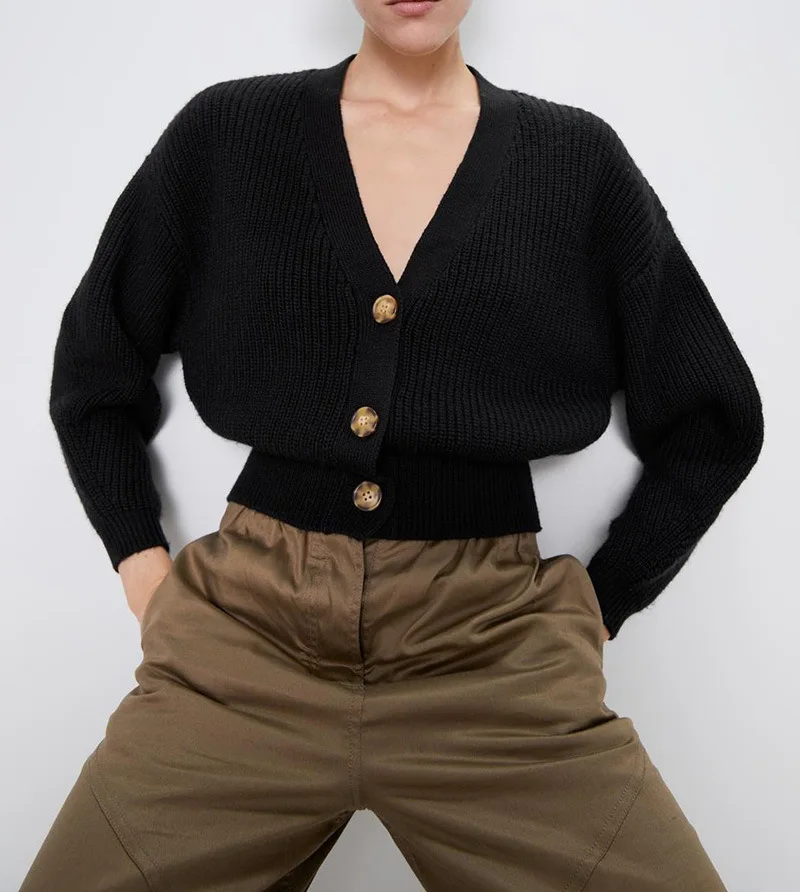 Новый элегантный модный теплый осенний зимний женский кардиган свитер с рукавом