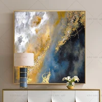 100 handmade golden blue black abstract painting modern art picture for living room modern cuadros canvas art high quality