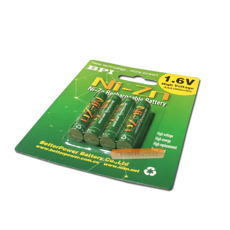 12 шт./лот 1 6 в aaa 5 МВтч перезаряжаемая батарея nizn Ni-Zn AAA мощная чем