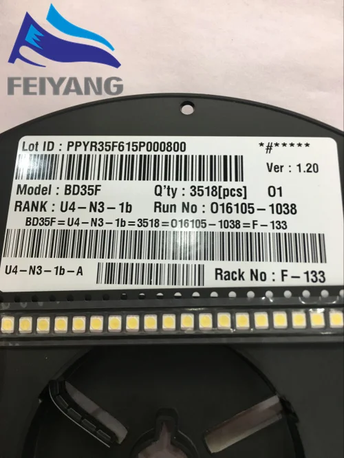 110 шт./лот 3528 2835 SMD светодиодные ремонтные Бусины 1 Вт для LG холодный белый лм