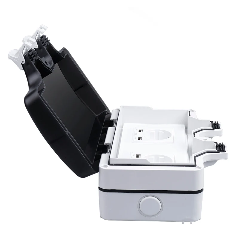 Водонепроницаемая уличная настенная розетка с защитой от дождя IP66 16 А двойная