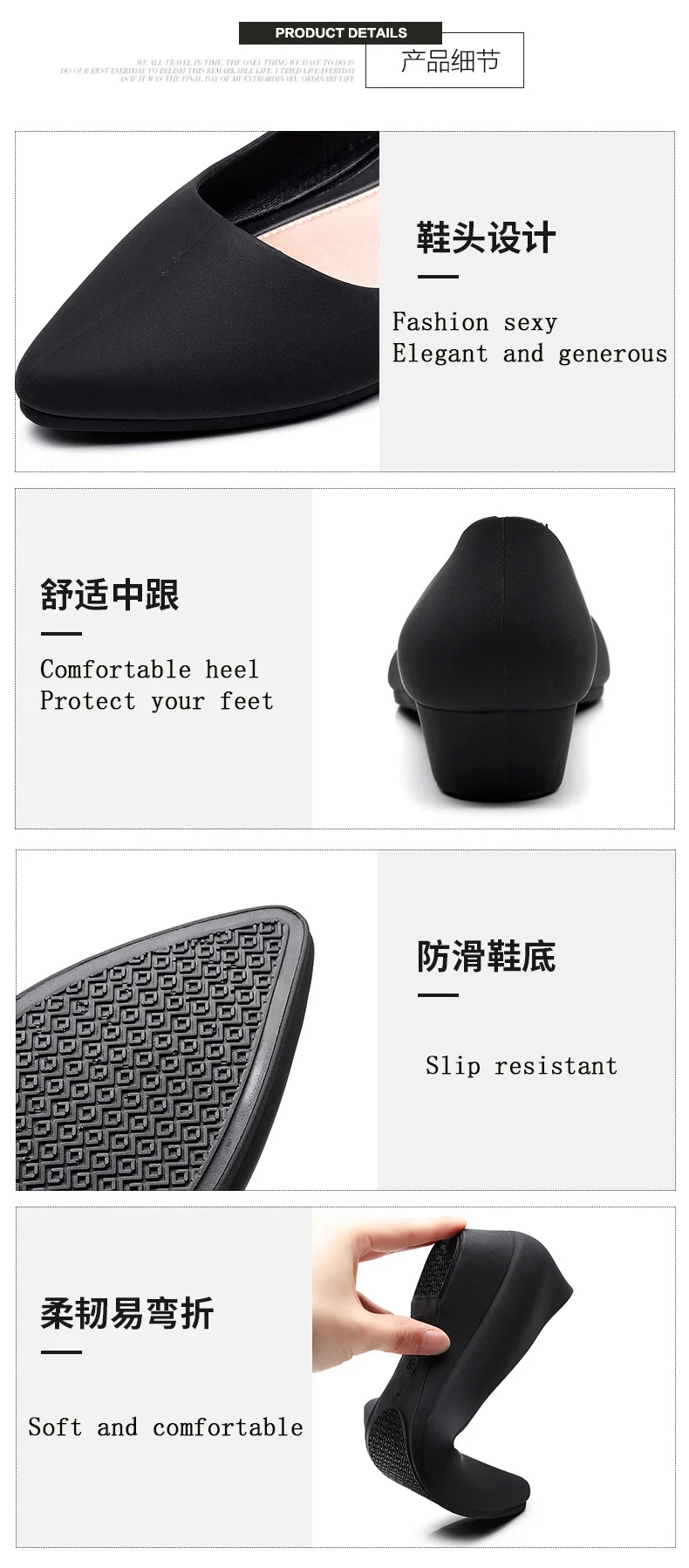 CXJYWMJL Autumn Fashion Low Heel Women Shoes Comfortable Wedge Heel Shoe Pointed Shallow Mouth Shoes Fashion Wild Female Shoe