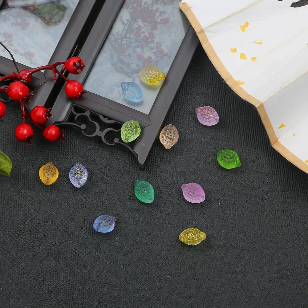 Стеклянные бусины лэмпворк в форме лимона многоцветные градиентные для