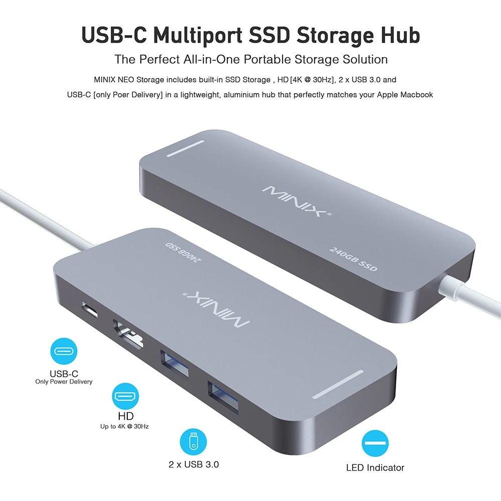 USB концентратор MINIX NEO 240 ГБ SSD Type C|Адаптеры Type-C| |