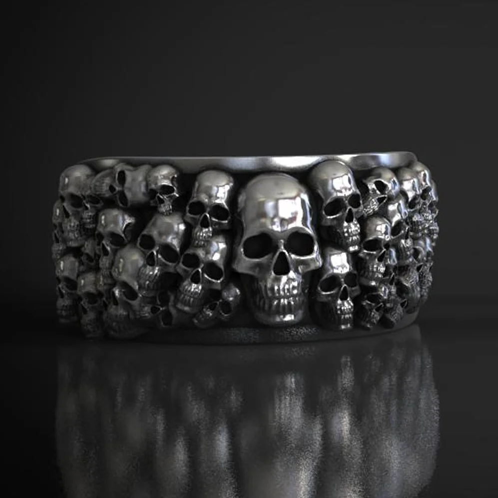 

Full Skulls rings Antique Silver Plated Limbo