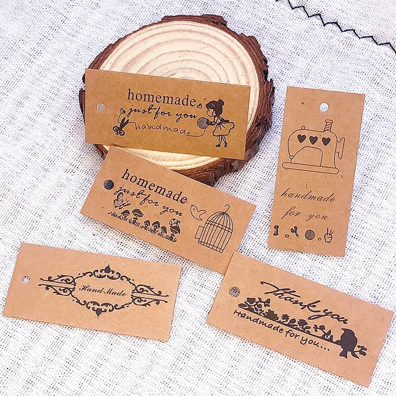 50 шт./лот бирка из крафт бумаги ручной работы с любовью для самостоятельного