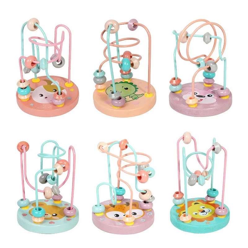 Мини деревянные детские игрушки Монтессори 6-12-24 месяцев круглый лабиринт с