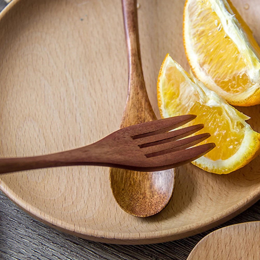 Деревянная посуда для путешествий кемпинга пикника столовая вилка в японском