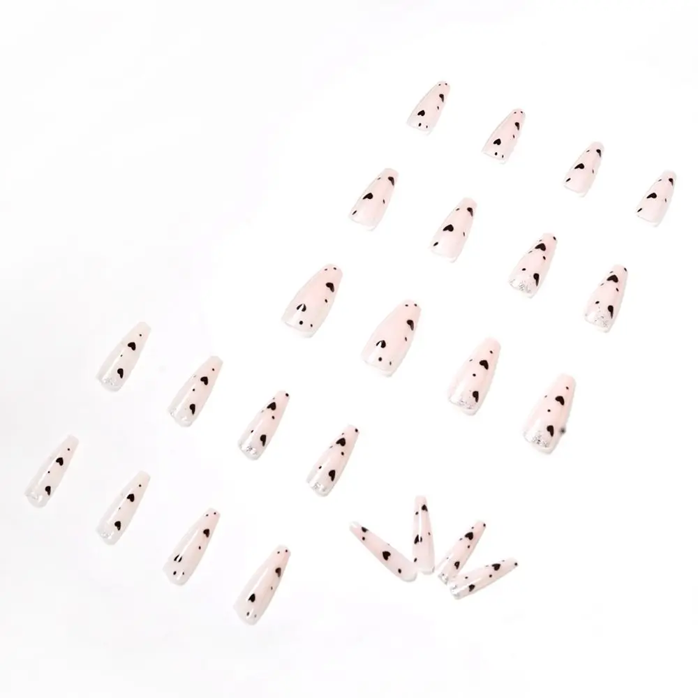 24 шт./кор. Съемная любящее сердце Длинные балетки накладные ногти для ног