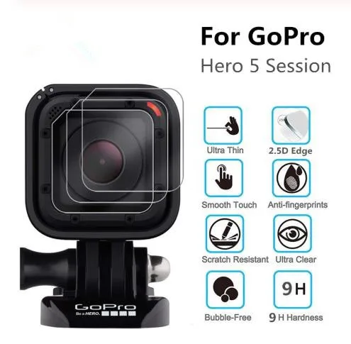 100 шт. закаленное стекло для GoPro Hero 5 Session защита экрана камеры крышка объектива