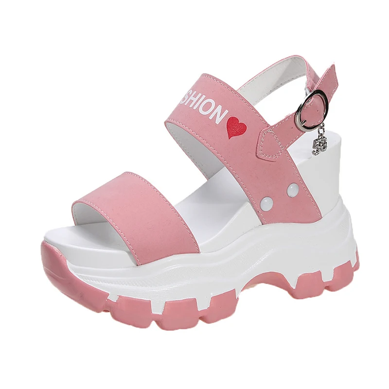 

Women's Sandals Summer Super High Heels Wedges Female Platform Shoes Girls Thick Bottom Buckle Strap Ladies Sandalis Mujer 2021