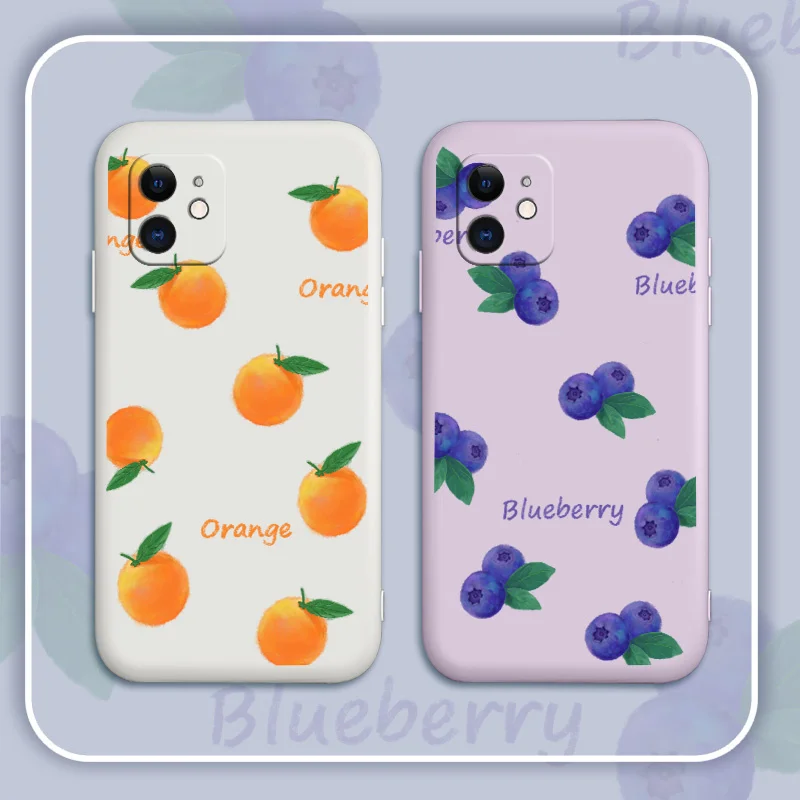 Chubby Cherries Case For iPhone 12 Pro Max 11 X XS  XR XSMAX SE2020 8 8Plus 7 7Plus 6 6S Plus Liquid Silicone Cover
