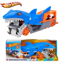 how wheels shark chomp transporter playset multi car track with car toy blue fish gvg36 truck for children birthday gift